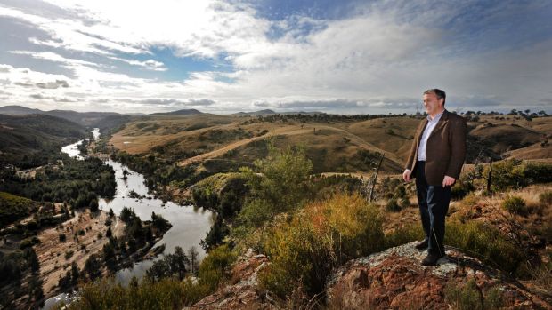 David Maxwell from the Riverview Group at the site of a proposed housing development near the Murrumbidgee River.